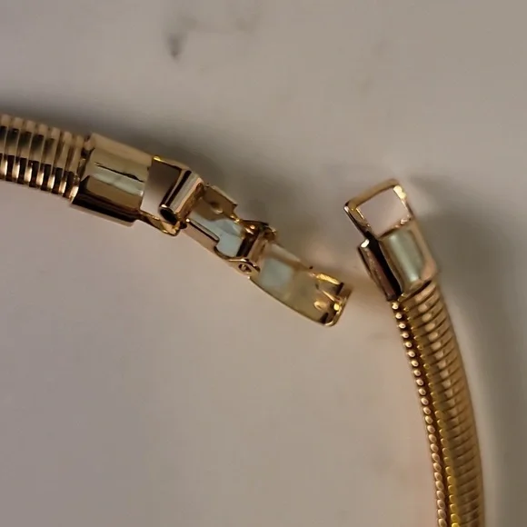 Vintage Gold Tone Omega Necklace Bracelet and Earrings Set - Picture 6 of 11